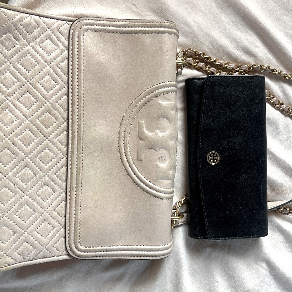 Tory Burch pink Fleming bag with wallet